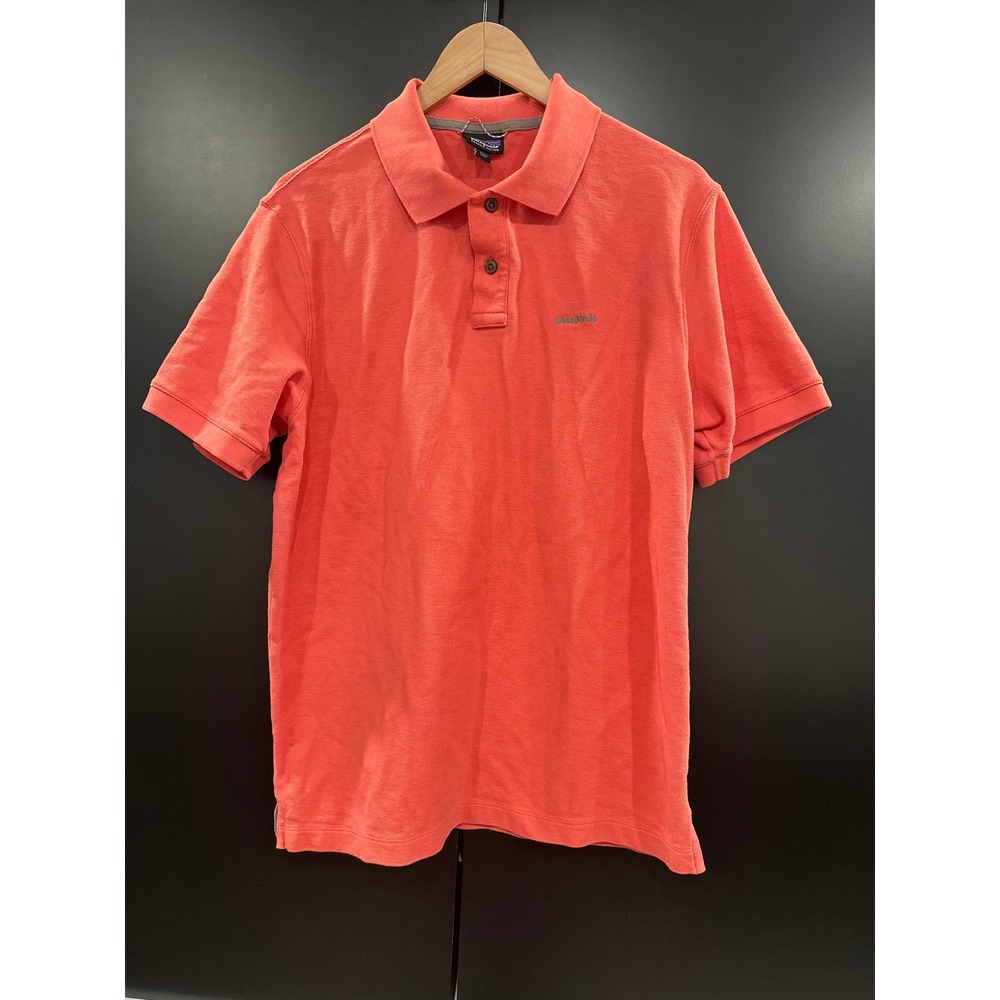 Patagonia Mens Organic Cotton Short Sleeve Polo Shirt Coral Orange STY52381 M